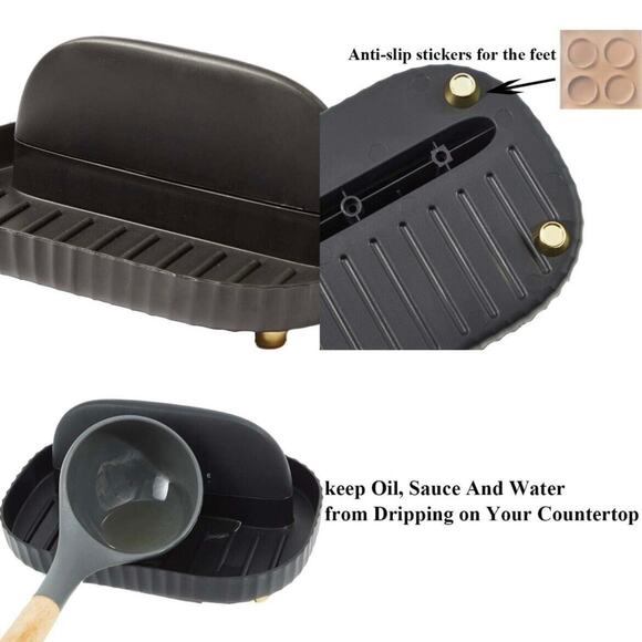 Lid Holder, Spoon, Cooking Ladle, Spatula, Spoon Holder, for Countertop in White - Picture 12 of 12